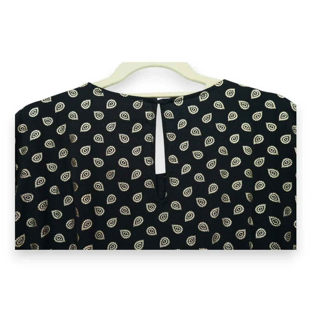 NWT Michael Kors Women's Blouse All Over Print‎ Size XL Short Sleeve MSRP $110